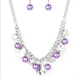 Purple and silver Necklace
